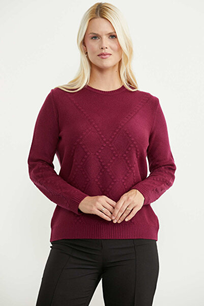 Sementa Baklava Motif Knitwear Sweater - Burgundy