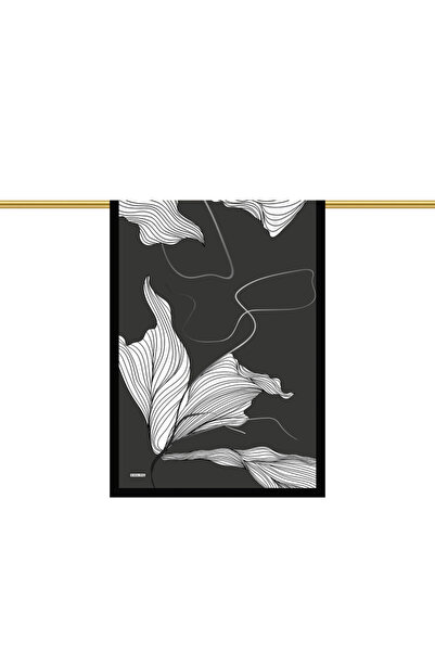 Bursa İpek Anthracite Lavin Pattern Crepe Silk Shawl