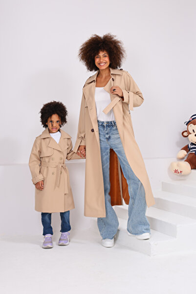 Heggo Girl's Trench Coat Belted Seasonal Oversized Trench Coat