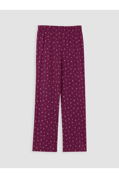 LC Waikiki Red V-Neck Printed Women's Pajama Set W6P058B8