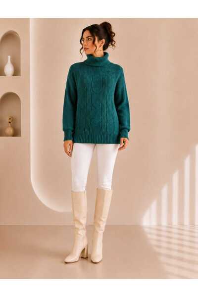 cheen Women's Knitted Detailed Crew Neck Knitwear Sweater