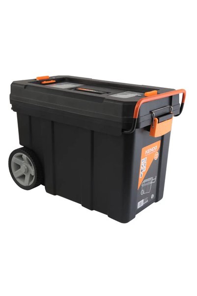 Kendo Mobile Plastic Tool Box with Wheels (60 x 30 x 39 cm)