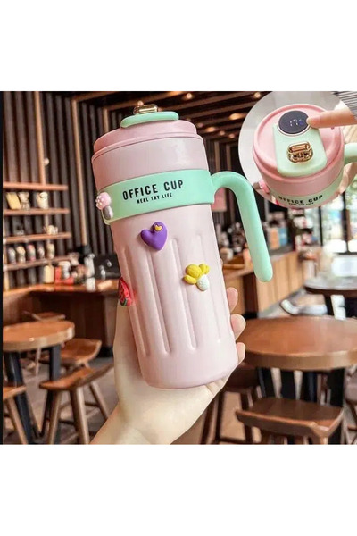 OEM Cana de cafea portabilă, afișaj digital al temperaturii, multicoloră, 650 ml