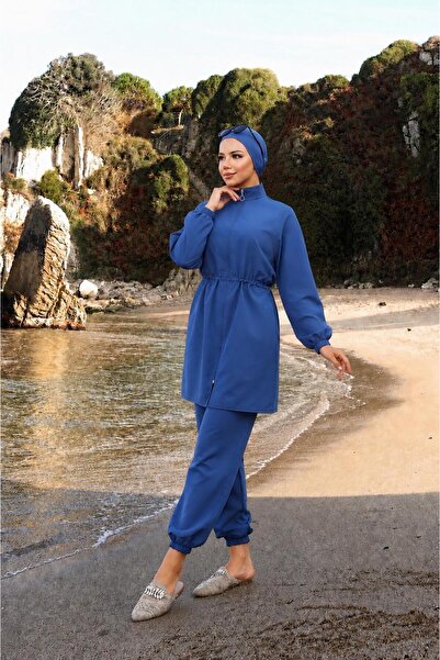 new ats Adjustable Elastic Waistband Fully Covered Hijab Swimsuit 4-Piece Set...