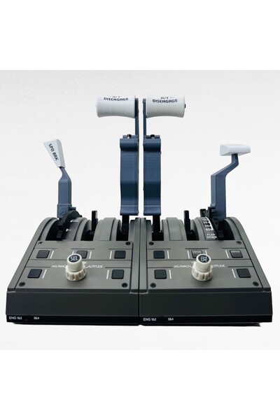 Thrustmaster TCA Throttle Quadrant için Gri Ayrı Thrust Levers Eklenti Seti - Flight Simulator
