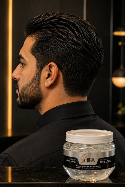 Shifa Wet Look Hair Gel 165 ml, Wet-Look Styling for Everyday Use, White, Men