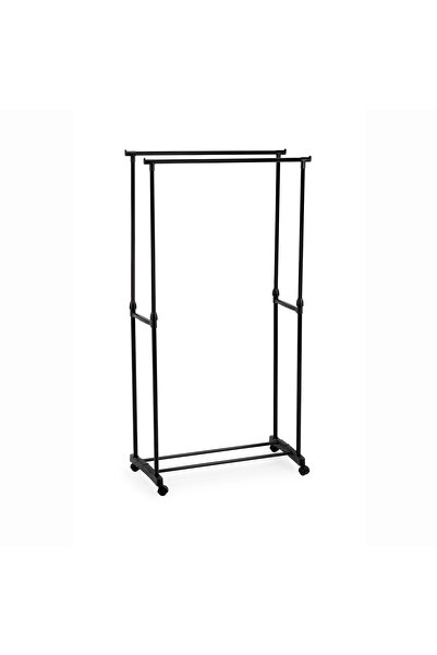 Cuisine Art Double Rod Garment Rack 80x41x90-160cm Adjustable Height Clothes,...