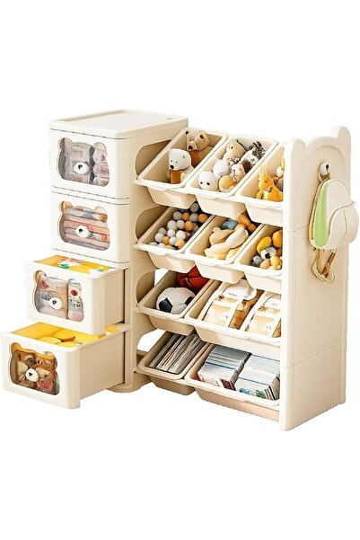 GENERAL Four tier Toy Storage Rack, Children's toy Storage Rack And Bookshelf...