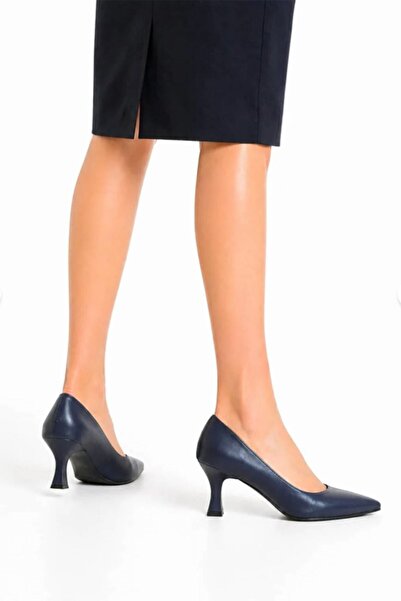 Preshley Kadın Sity Lacivert 6 cm İnce Topuklu Stiletto