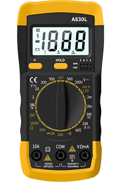 OEM A830L Ψηφιακό Πολύμετρο Τσέπης με Μέτρηση AC / DC / Αντίστασης (Μαύρο-Κίτ...