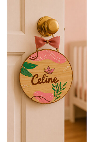 X Design Hand-Painted Wooden Name Sign