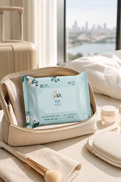 Shifa Micellar Cleansing Wipes, 25 Soft Sheets for Face and Makeup Cleansing
