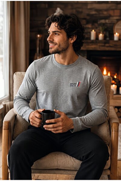 LİLA İÇ GİYİM Men's Single Jersey Long Sleeve Pajama Set