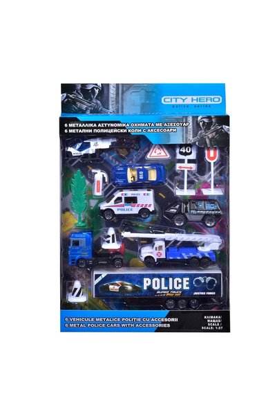 OEM Set Vehicule Politie & Accesorii 1:87 – colecție metalică, poliție