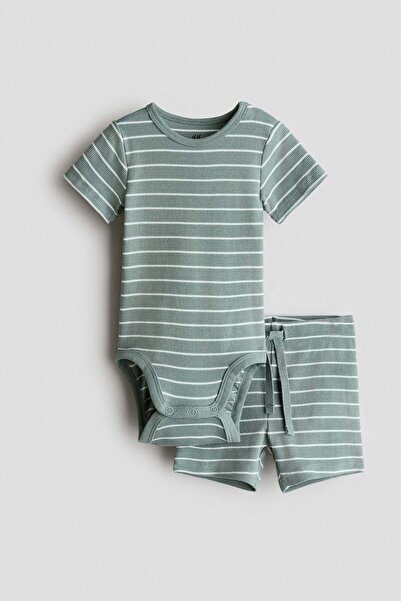 H&M 2-piece ribbed cotton set