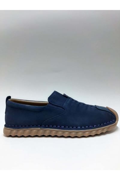 Luis Figo Genuine Leather Nubuck Dark Blue Laceless Daily Comfortable Sandal ...