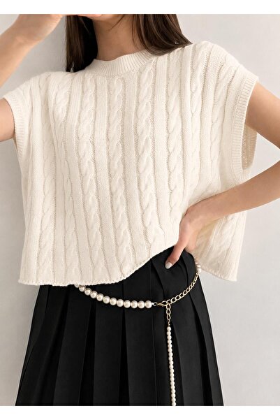 YUGA KNİTTİNG Women's Knitwear Hairbraid Basic Sweater