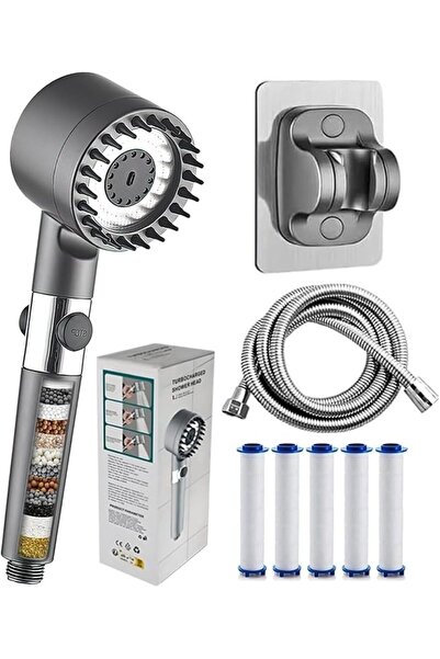 YESMAX Filtered Shower Head High Pressure, Water Softener with 5 Filters
