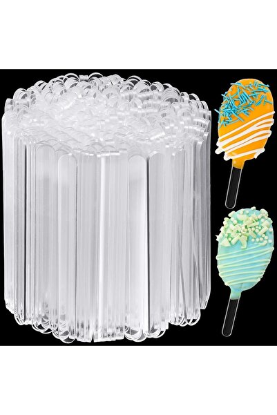 Rassam Al Khaleej 400 Pack Acrylic Cakesicle Sticks Bulk 4.5 Inch Mini Ice Cr...