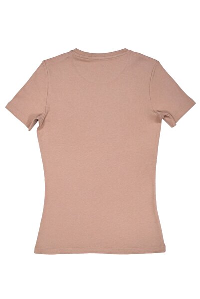 OrganicKid Dusty Rose Kadın Gül Kurusu Bisiklet Yaka T-shirt