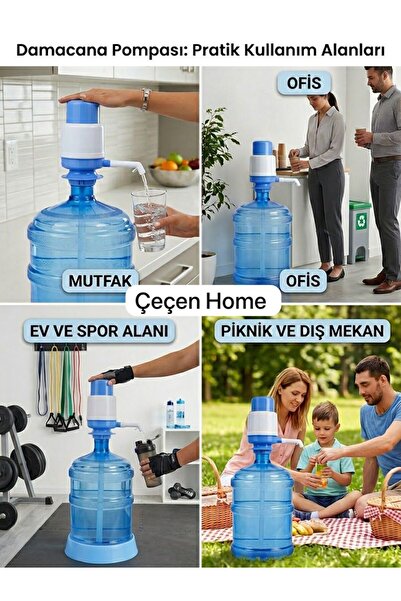 ÇEÇEN HOME Large Size Bottle Pump Blue White Practical Water Drawing Pump Hom...
