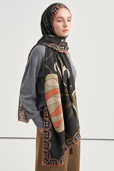 carell Lalezar Desen Norena Wool Shawl Khaki