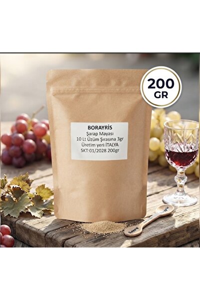 borayris Organik Şarap Mayası 200 Gr Made in Italy - Ev Yapımı Şarap Mayası