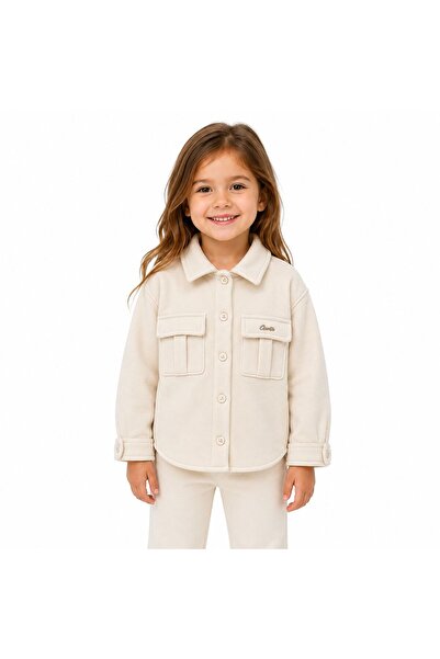 Cemix Kids KIZ ÇOCUK ÜÇ İPLİK ŞARDONLU KALIN KIŞLIK GÖMLEK CEKET