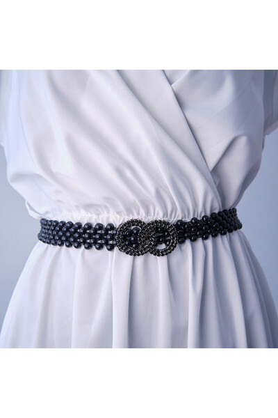 velve Curea elastica Pearly, catarama metalica decorativa si perle, Infinity ...