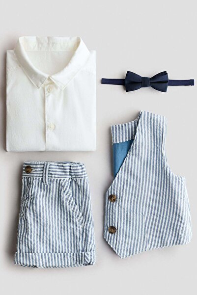 H&M 4-piece linen-blend dressy set