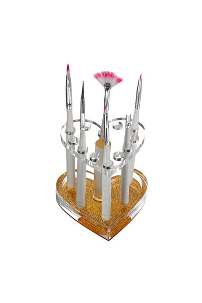 OEM Suport auriu în formă de inimă pentru pensule de nail art, Suport pentru ...
