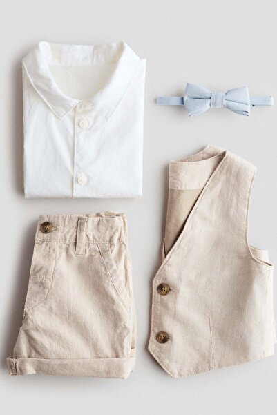 H&M 4-piece linen-blend dressy set