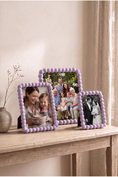 BKShape Perla (15x21 cm) Tek Parça Fotoğraf Çerçevesi Boncuklu Kenar Mat Yüze...