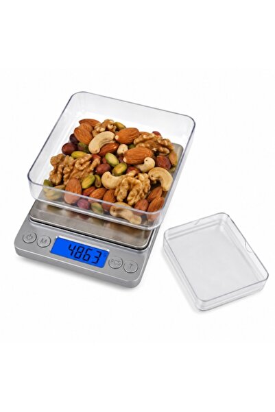 Ruhhy Kitchen Scale, 2 kg Capacity, 0.1 g Precision, Illuminated LCD Display,...