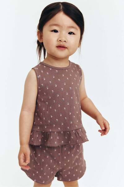 H&M 2-piece crinkled cotton set