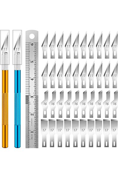 GENERAL Precision Carving Knife Set for Crafts with 2 Handle Bars, 3 Types 40...