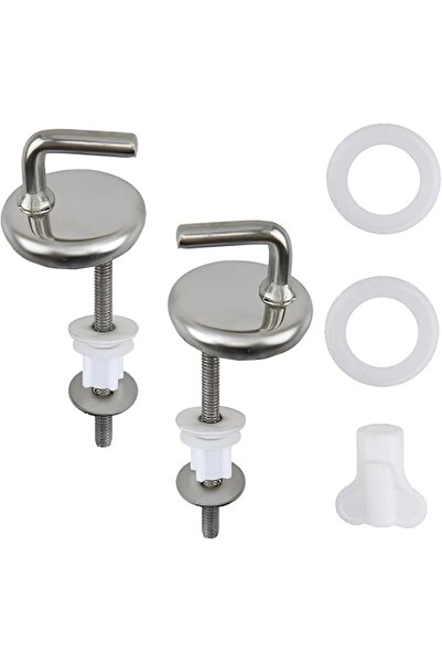 GENERAL 2 Pieces Toilet Seat Hinges, Quick Release Stainless Steel Universal ...