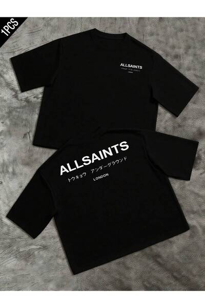 SVART WEAR All Saints Printed Oversize Boxy Cut Unisex 100% Cotton T-Shirt (1...