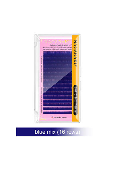 NAGARAKU Цветни удължители за мигли Син микс C-012-Mix