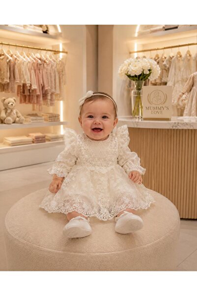 Mummys Love Baby Girl Mevlüt & Special Occasion Set - 4-Piece Ecru Color - Tu...