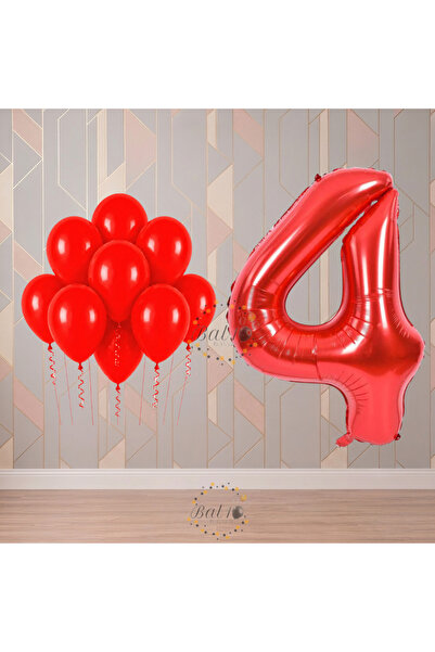 BAL10 DÜNYASI Bal10 4 Year Old Red Themed Birthday Party Set