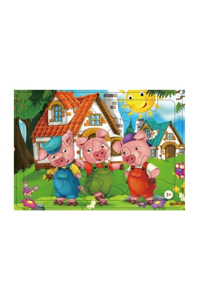 OEM Puzzle ”Cei Trei Purcelusi” (15 piese) – povești