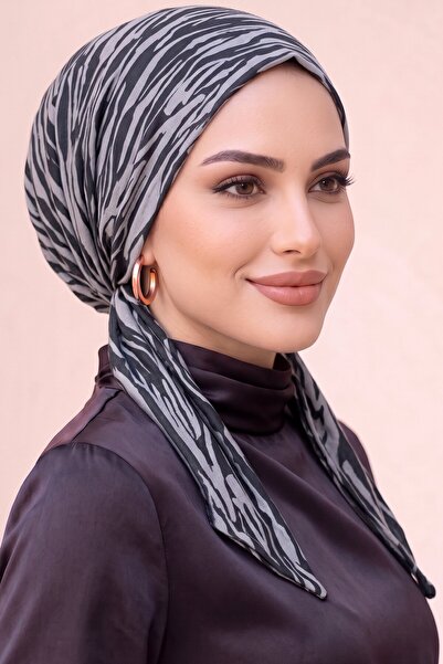 hadiora Zebra Patterned Practical Ready-To-Wear Scarf