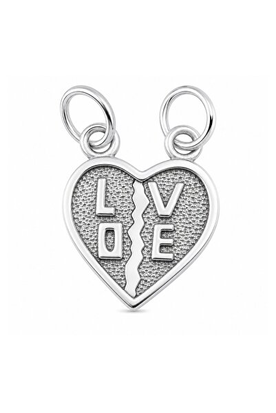 Generic Brand Pandantiv, 1.5 x 1.5 cm, Silver, 1.1 g, Model Doua Love Jumatat...