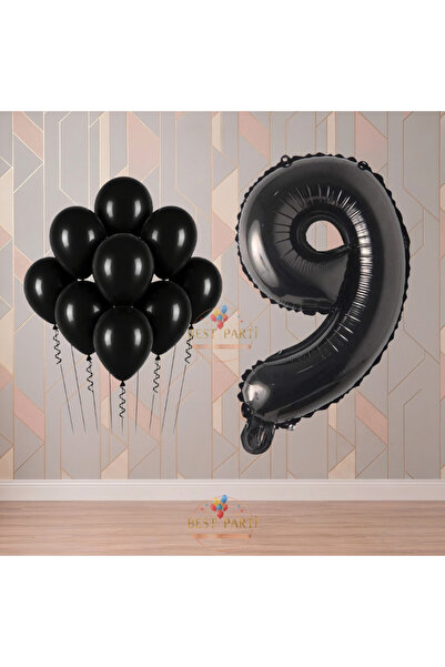 BEST PARTİ Best 9 Year Old Black Themed Birthday Party Set