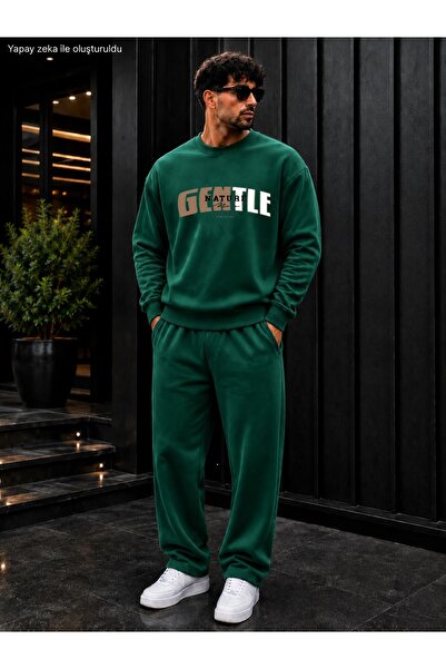 caddekombin Men's Entle Nature Typography Printed Crew Neck Regular Fit Men's...