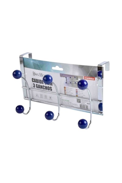 NO BRAND Μεταλλική κρεμάστρα πόρτας 3 θέσεων - OLD-6301 - 57722