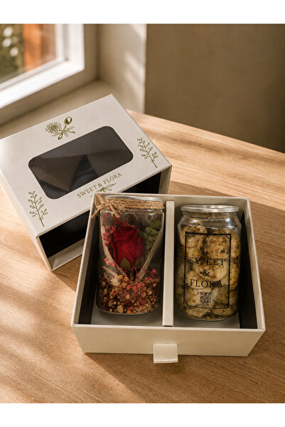Genel Markalar Sweet & Flora , Çiçek & Cookie Hediye Seti , Kadife Serisi