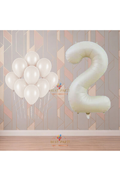 BEST PARTİ Best 2 Year Old Cream Beige Themed Birthday Party Set