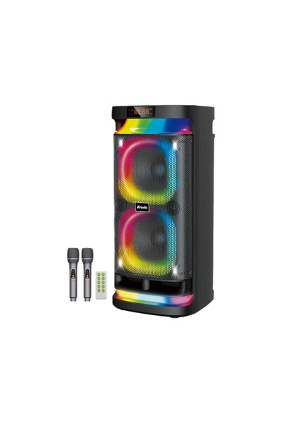 NO BRAND Φορητό ηχείο subwoofer με 2 μικρόφωνα Karaoke - 6.5" - BTS-1989 - 71...